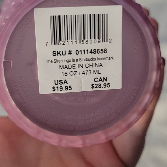 NWT-Imprinted Starbucks 16oz Pink Textured Tumbler - Picture 4 of 4